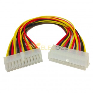 Câble d'extension d'alimentation ATX 24 broches mâle à 24 broches femelle, 30cm, pour PC PSU, connecteur de fil d'alimentation
