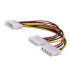 4Pin Molex Male to 2Port Molex IDE Female Power Supply Splitter Adapter Cable Computer Power Cable for Hard Disk Drive