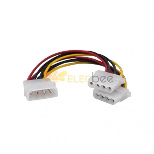 4Pin Molex Male to 2Port Molex IDE Female Power Supply Splitter Adapter Cable Computer Power Cable for Hard Disk Drive