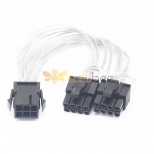 Computer Graphics Card Power Cable - 6-Pin to Dual 8-Pin, Facilitates GPU Power Delivery