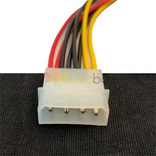 Cable de alimentación IDE a unidad de disquete: adapta 4 pines a 4 pines grandes + 4 pines pequeños, solución de energía eficiente
