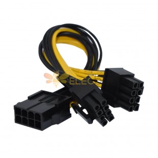 pcie 8 pin connectors PCI-Express PCIE 8Pin to Dual 8 (6+2) Pin VGA Graphic Video Card Adapter Power Supply Cable 30cm