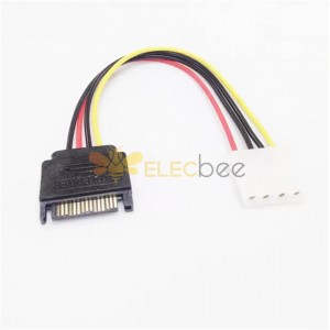 SATA 15 Pin to 4 Pin IDE Power Cable with locking clips 4pin ide to sata 15pin cable 0.15m