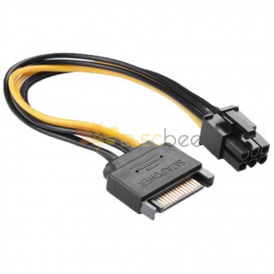 SATA Cable 15pin to 6 pin cable 18AWG SATA hard disk graphics card power supply cable