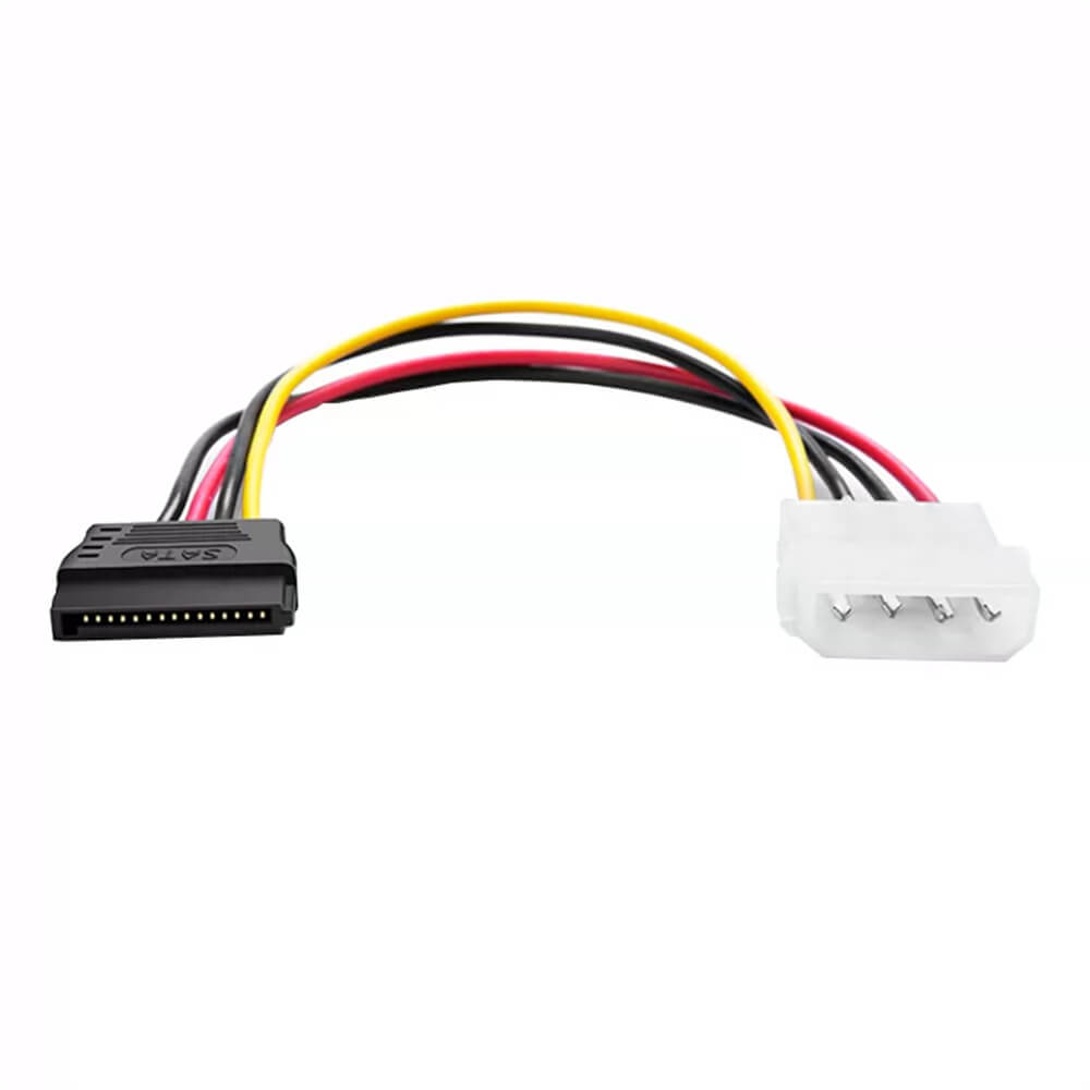 Cable de alimentación SATA para disco duro de PC de escritorio: conversión grande de 4 pines a 15 pines para conectividad