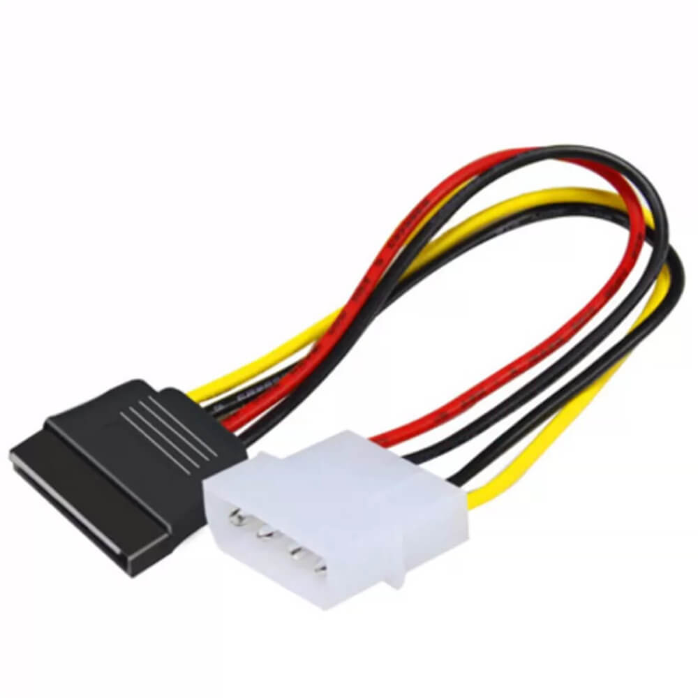 SATA-Stromkabel für Desktop-PC-Festplatte – große 4-Pin-zu-15-Pin-Konvertierung für Konnektivität