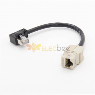 8P8C Right Angle Male RJ45 To Cat5E Female Adapter Cable