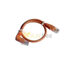 90 Grad Winkel RJ45 Stecker zu Male NetzwerkErweiterung 30CM Kabel Orange Farbe