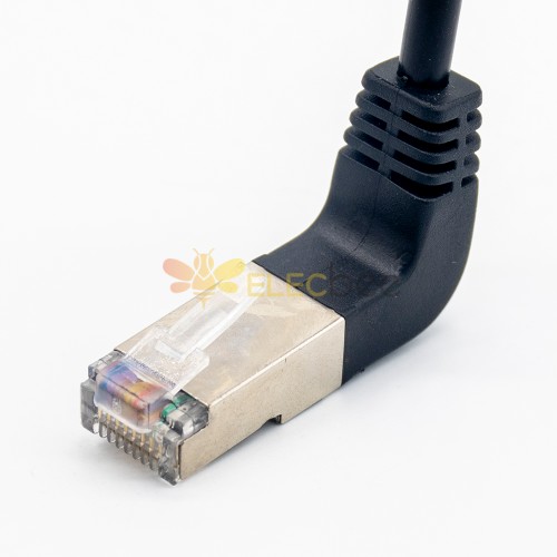 Câble Ethernet, Câble d'extension Ethernet incliné à 90 degrés, RJ45 mâle à  femelle Câble d'extension de réseau Ethernet LAN monté sur panneau de vis - 30cm (bas)