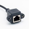 90 grados RJ45 Cable 0.6M macho a hembra tornillo montaje Ethernet LAN extensión de red