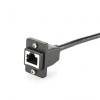 Ecf Style RJ45 Male to RJ45 Female Flanged Panel Mount Ethernet Extension Cable Length 10cm