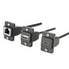 Ecf Style RJ45 Male to RJ45 Female Flanged Panel Mount Ethernet Extension Cable Length 10cm