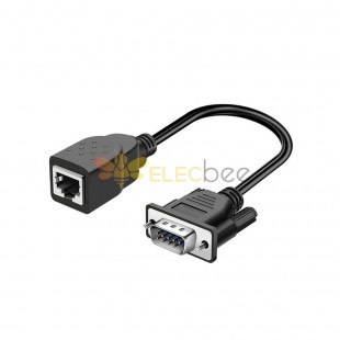 DB9 Male To RJ45 8P8C Female Extender Modular Adapter Converter Cable 0.1M