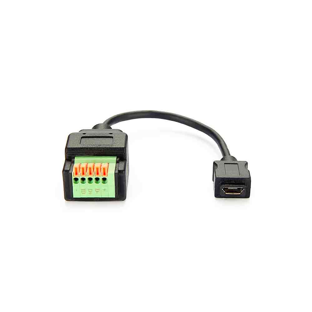 Micro-USB-auf-Terminalblock-Adapter. Terminal gerade auf Micro-USB, gerade Buchse