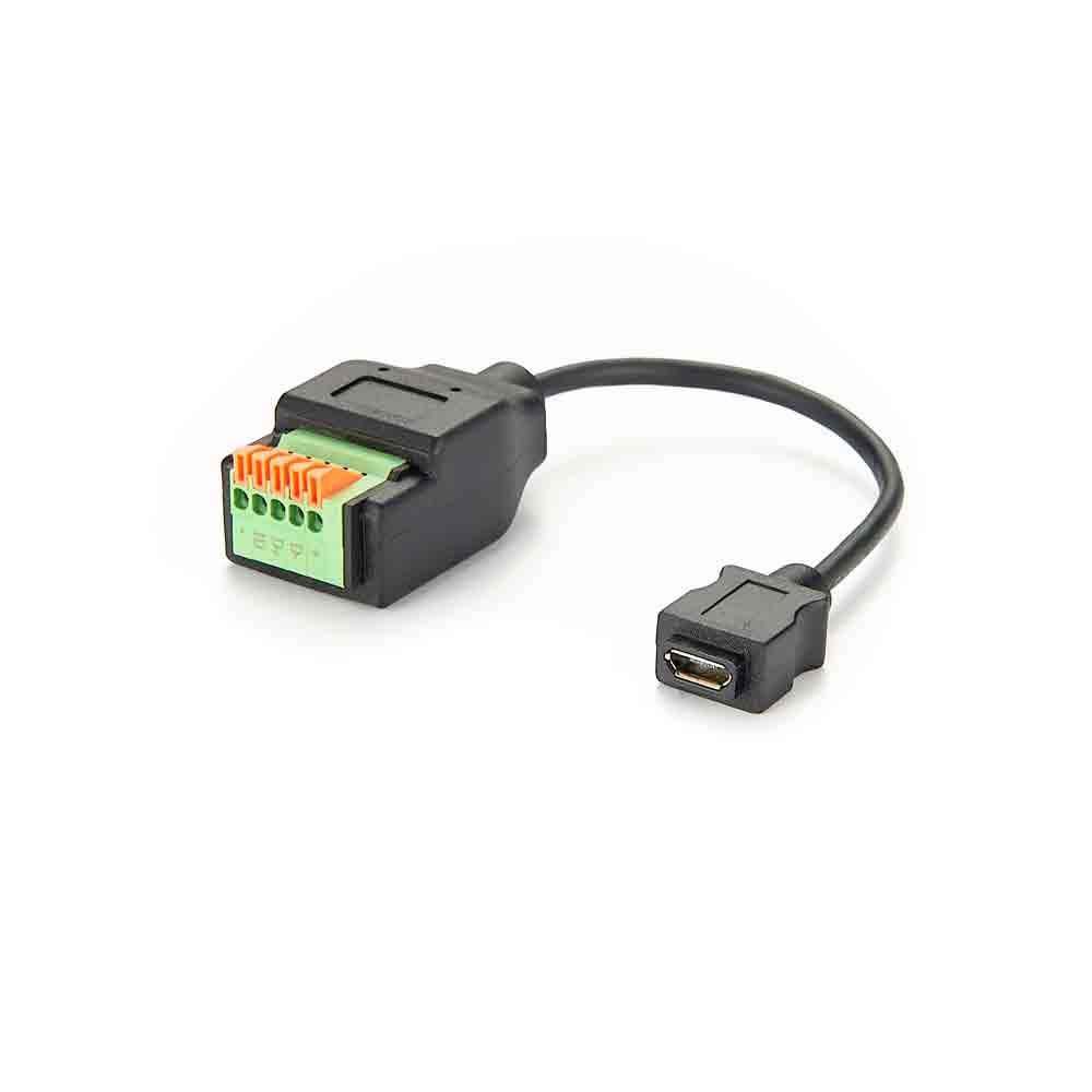 Micro-USB-auf-Terminalblock-Adapter. Terminal gerade auf Micro-USB, gerade Buchse