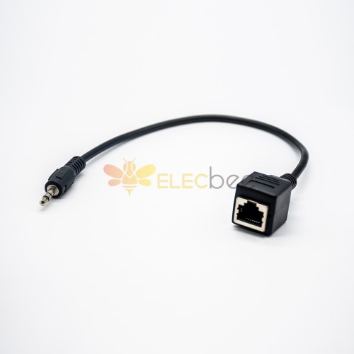 Network RJ45 Female to DC3.5 Jack Male Cable Adapter 0.3m for Touch Screen Device KTV