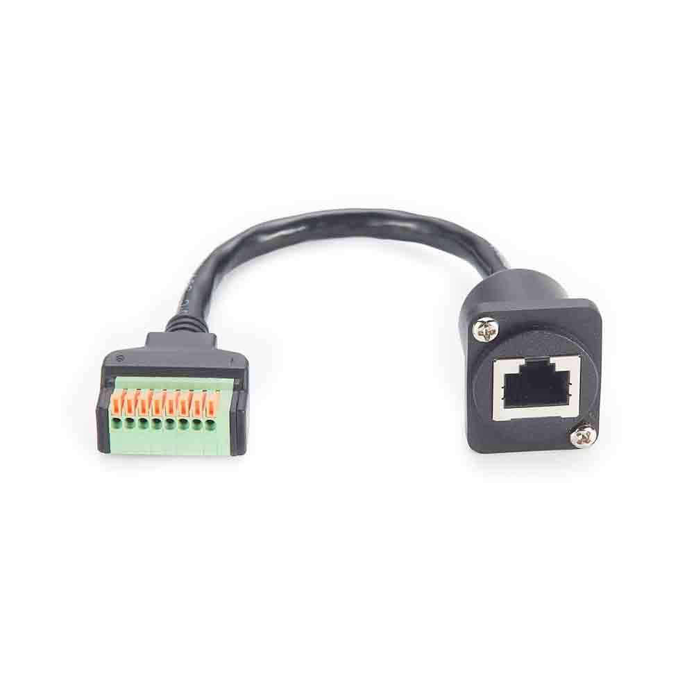 RJ45 8P8C Panel Mount Breakout Board with Screw Terminal Terminal   Straight to RJ45 ,Straight Female