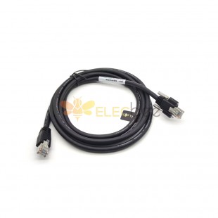 RJ45电缆8p8c公头到公头直式注塑电缆带螺丝锁长1米