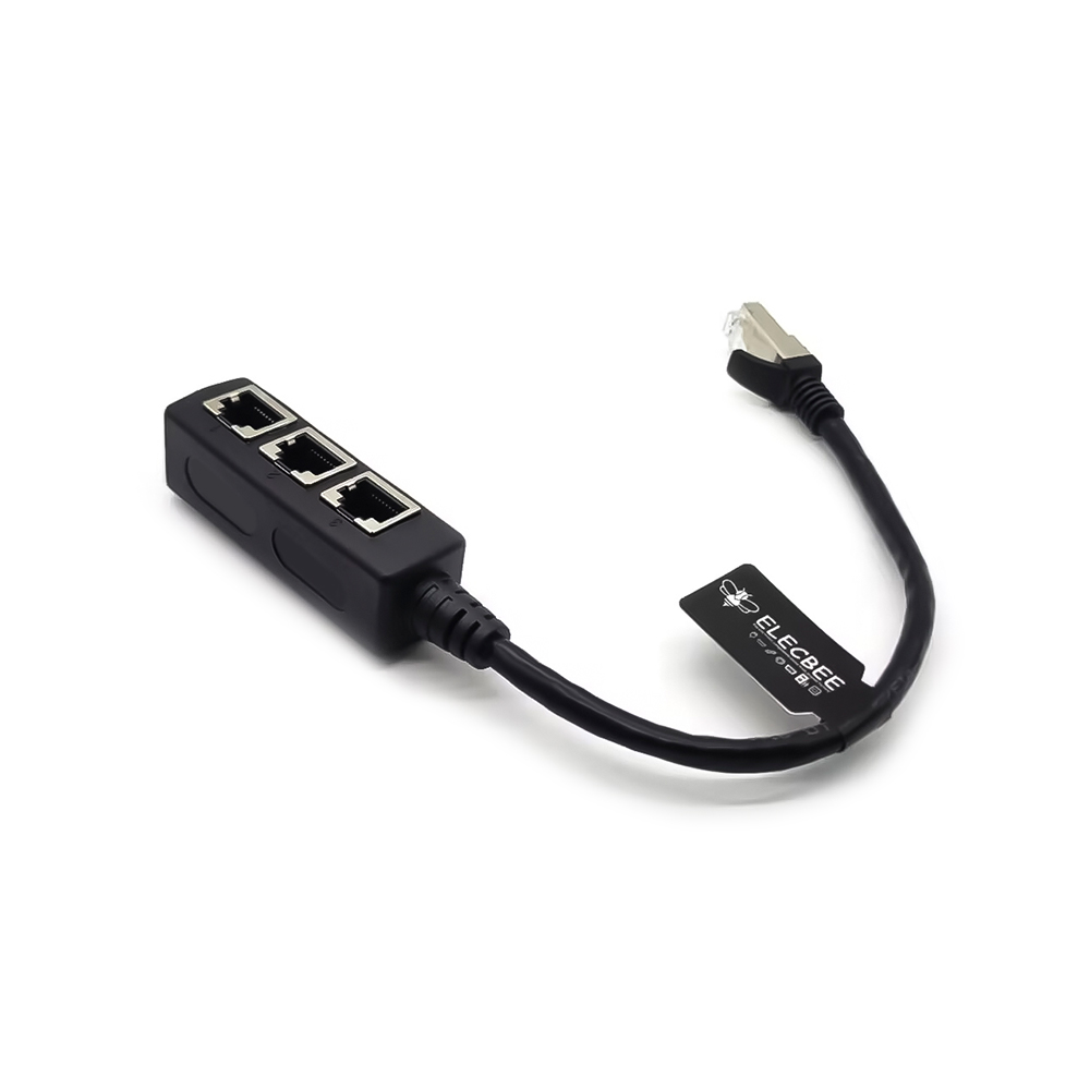 Adaptador de cable divisor Ethernet RJ45 1 a 3 puertos Conmutador Ethernet para CAT 5/CAT 6 LAN Socket Connector 20CM