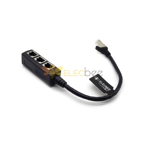 RJ45 Ethernet Splitter Kabeladapter 1 bis 3 Port Ethernet Switch für CAT 5/CAT 6 LAN Socket Connector 20CM