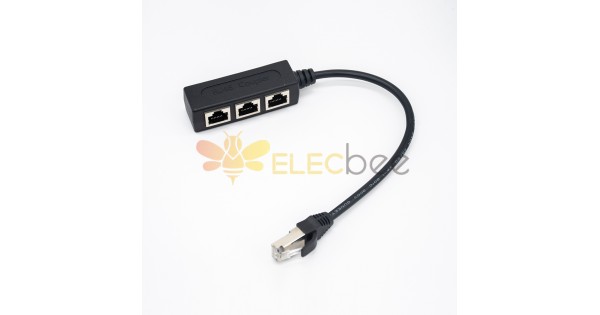 RJ45 Ethernet Splitter cable,RJ45 Y Splitter Adapter 1 to 2 Port Ethernet  Switch adapter cable for CAT 5/CAT 6 LAN Ethernet Socket Connector Adapter
