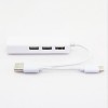RJ45 Network Cable USB2.0/3.1 Type c Switch 3 port HUB Apple System WIN8 Free Drive