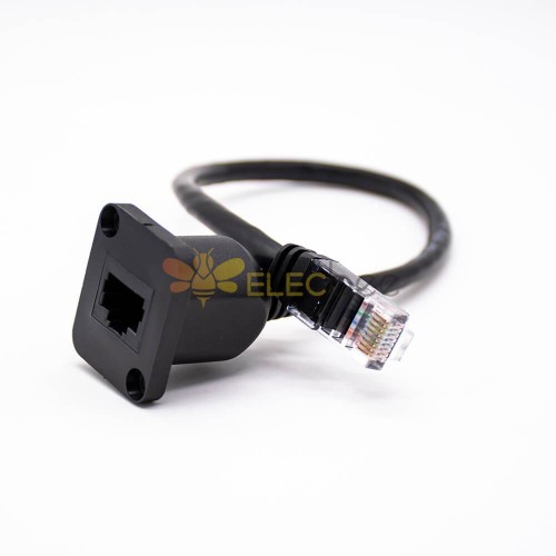 CN, Cable Length: 30CM Cables 30Cm Rj45 Cable Male to Female Screw Panel Mount Ethernet LAN Network Extension Feature Compact Design Cable 