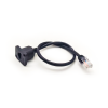RJ45 Panel Mount Extension Cable Ethernet 30CM Black Female to Male Connector