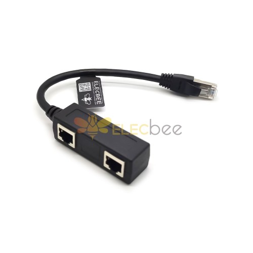 RJ45 Splitter Adaptateur 1 à 2 Port Switch Cable 20CM pour Cat5 Cat6 LAN Ethernet Socket Connector