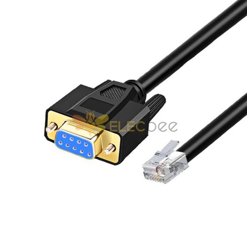 RJ45 a RS232 DB9 9 pines puerto serie macho a RJ45 hembra Cat5 Ethernet Lan consola Cable