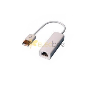 USB 2.0 - RJ45 Kadın Genişbant Ağ Adaptörü Kablo Beyaz Renk 11CM Kablo