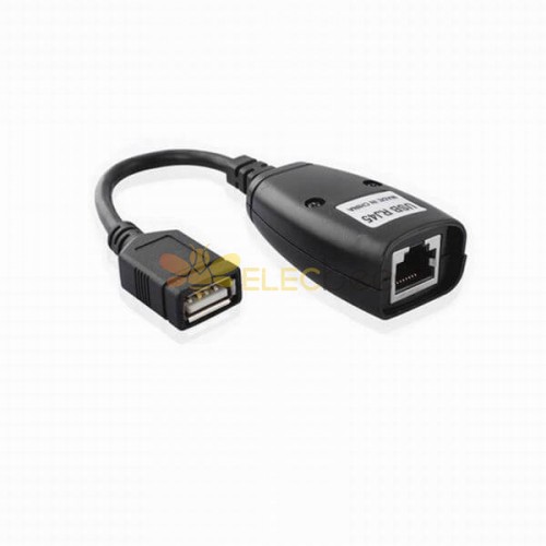 USB延長線轉RJ45 信號放大器USB轉網線RJ45插座接口延長10CM