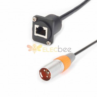 XLR TO RJ45 Panel-Mount Extension Cable
