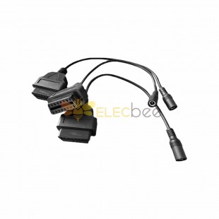 0.2-Meter OBD2 Car Connection Cable OBD Female to 5.5x2.1mm Female PVC Adapter Cable