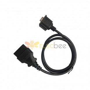 0.3 Meter OBD2 Male to DB9P Female Straight Extension Cable 16-Pin OD7.0 PVC Jacket