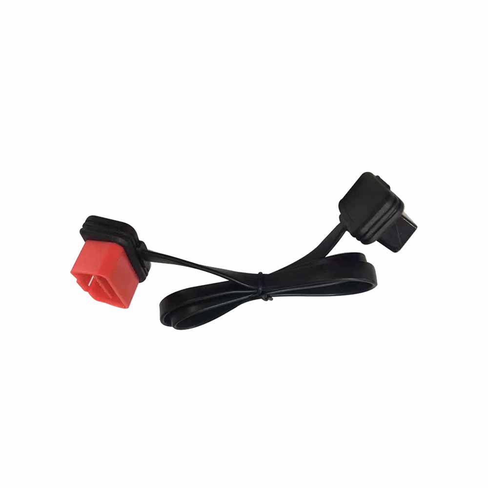 0.6 Meter OBD2 16 Pin Extension Cable 8C Flat Cable with Dual Right-Angle Connectors