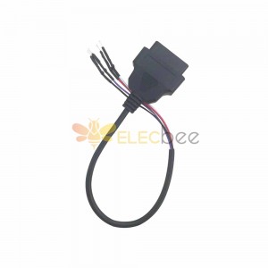 30CM OBD Female Plug with Open Four Core 22AWG Cable and OBD Male End Terminal