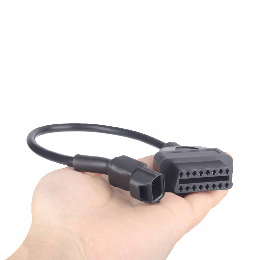 30cm OBD Motorcycle Adapter Cable 16-Pin Female to 3-Pin Male KYM03 Motorcycle Diagnostic Extension