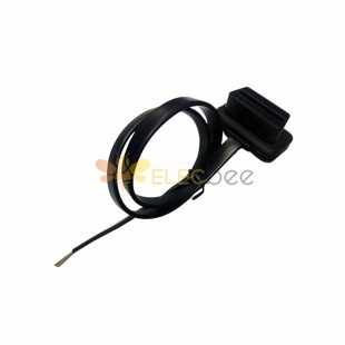 30CM OBD2 Female 16-Pin Open End Flat Cable 12V