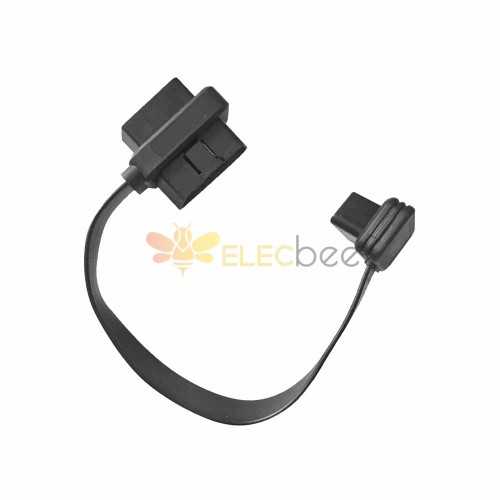 30CM OBD2 Male to Female Three Way Extension Cable OD16 Flat 16-Core Wire Suitable for Car GPS and Diagnostic Equipment