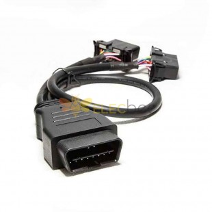 30CM OBD2 Y-Splitter Extension Cable Male to Dual Female for Automotive Diagnostic Tools