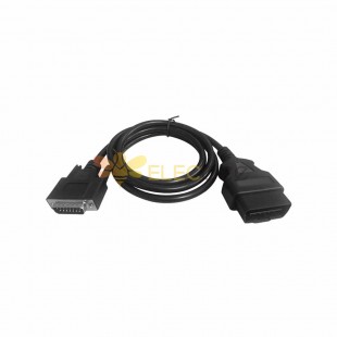 OBD2 Male to DB15P Male Extension Cable OD7.0 16C Round Cable 50cm