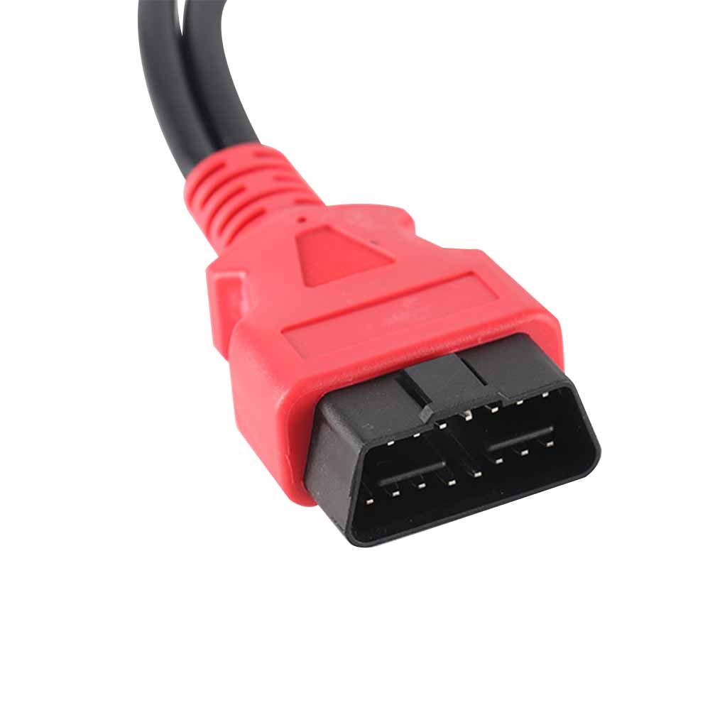 Red OBD2 Splitter Cable 1 Male to 2 Female 16-Core Full-Pass OBD2 Extension 20CM
