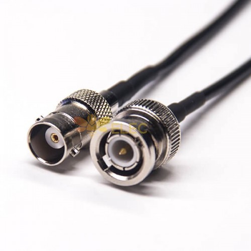 20 piezas 50 Ohm RF Coaxial Cable conector BNC macho a hembra 180 grados para Cable RG174