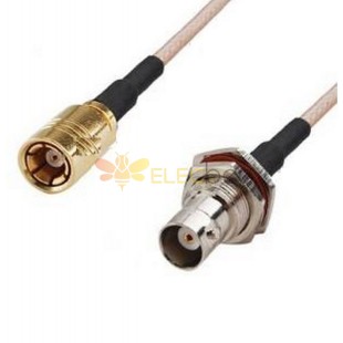 Cable flexible BNC hembra (tuerca frontal) a SMB hembra RG316 30 cm
