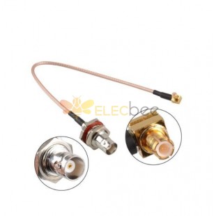 BNC Female to MCX Male Right Angle 14cm Pigtail Cable RG316