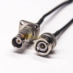 20 piezas BNC conector de brida recto hembra a BNC macho RG174 Cable