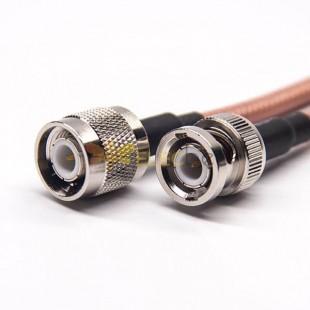 Cable macho BNC de 180 grados macho a TNC 180 grados macho RF cable coaxial con RG142