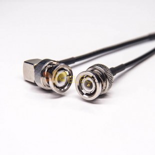 BNC macho a BNC macho cable de montaje BNC ángulo recto a recto para cable RG174 10cm