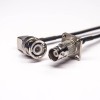 20pcs BNC to BNC Cable 50 Ohm Coaxial Female 4 Hole Flange to Male Right Angled for RG174 Cable